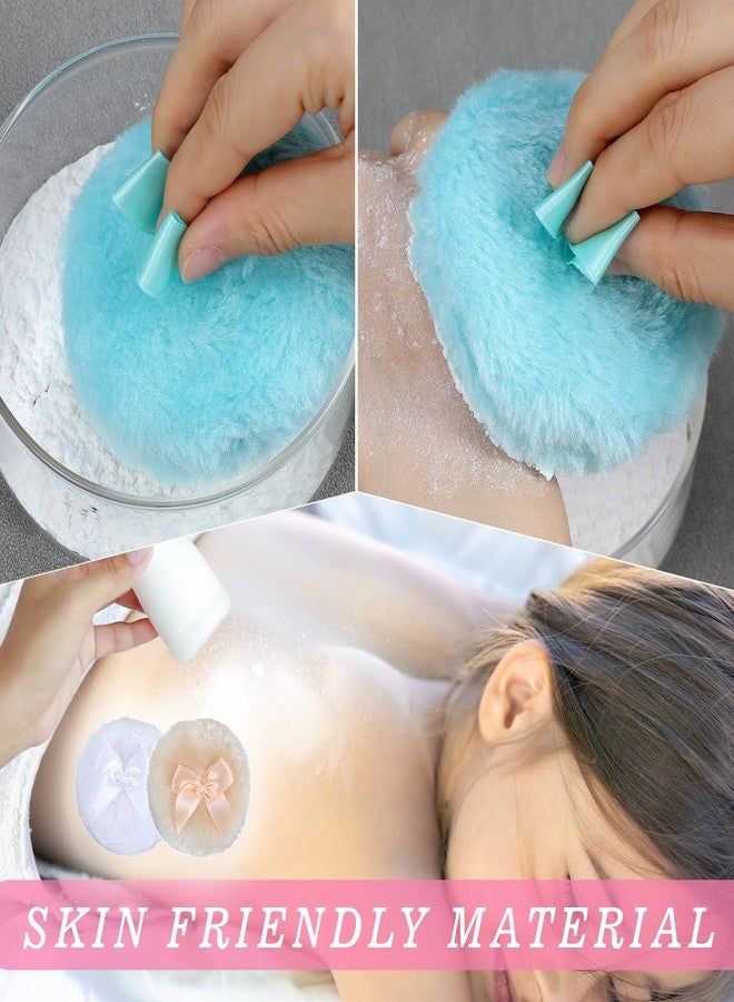 oruola مجموعة أورولا من 4 قطع من إسفنجات البودرة الكبيرة، إسفنجة بودرة ناعمة قابلة للغسل وإعادة الاستخدام للجسم، إسفنجات بودرة سائبة، أداة مكياج رطبة وجافة للأطفال والكبار - Image 4